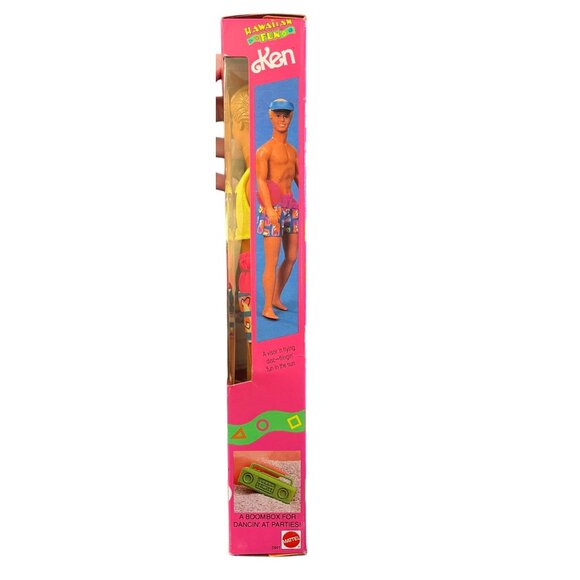 NIB Vintage Hawaiian Fun Ken Doll 1990 Mattel New In Box With Beach N Fun Gear - Picture 3 of 4